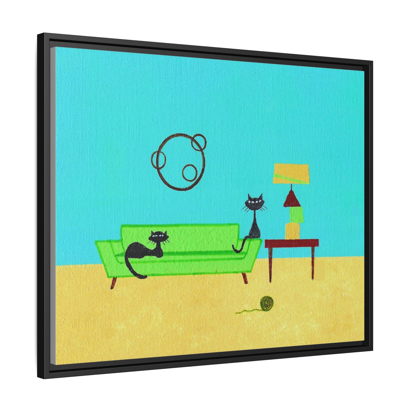 Yarn Kitties Vintage Inspired Framed Canvas Art