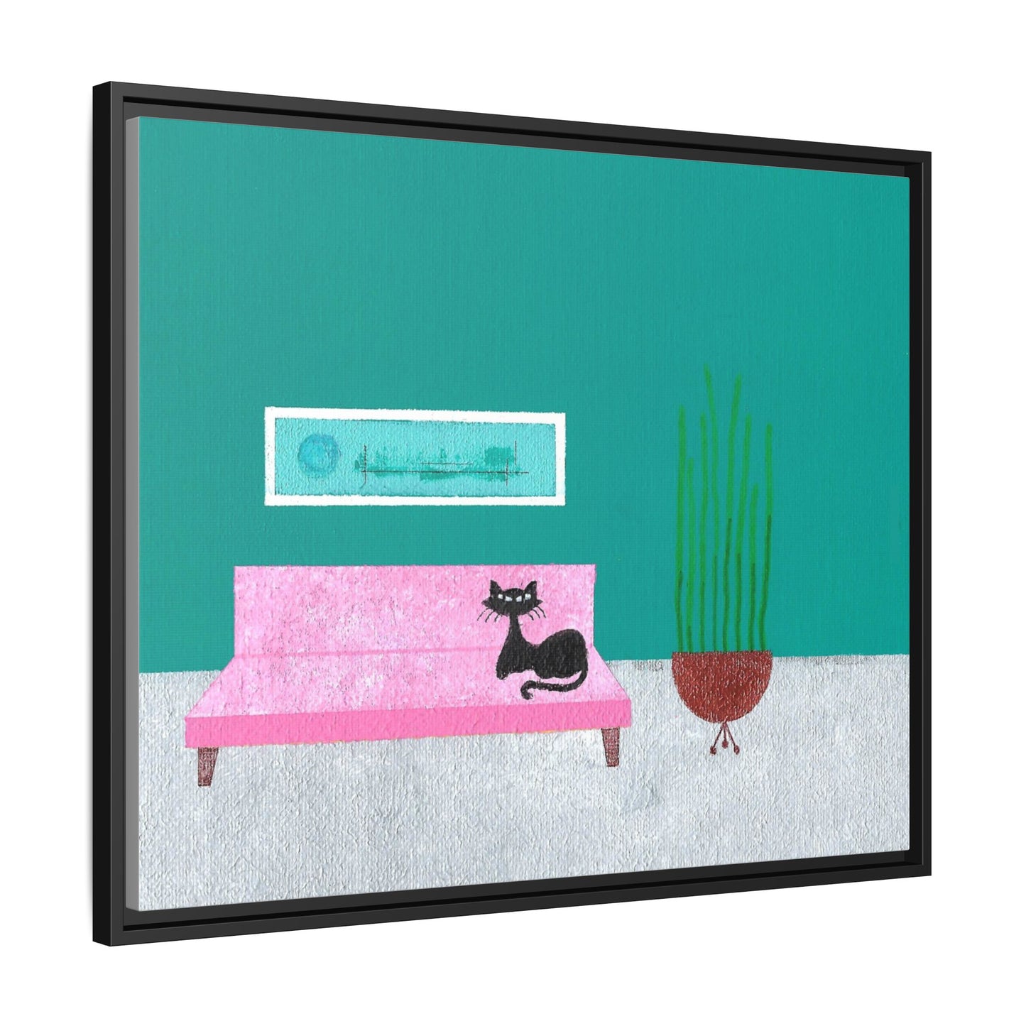 Kitty Art 2 Vintage Inspired Framed Canvas Print