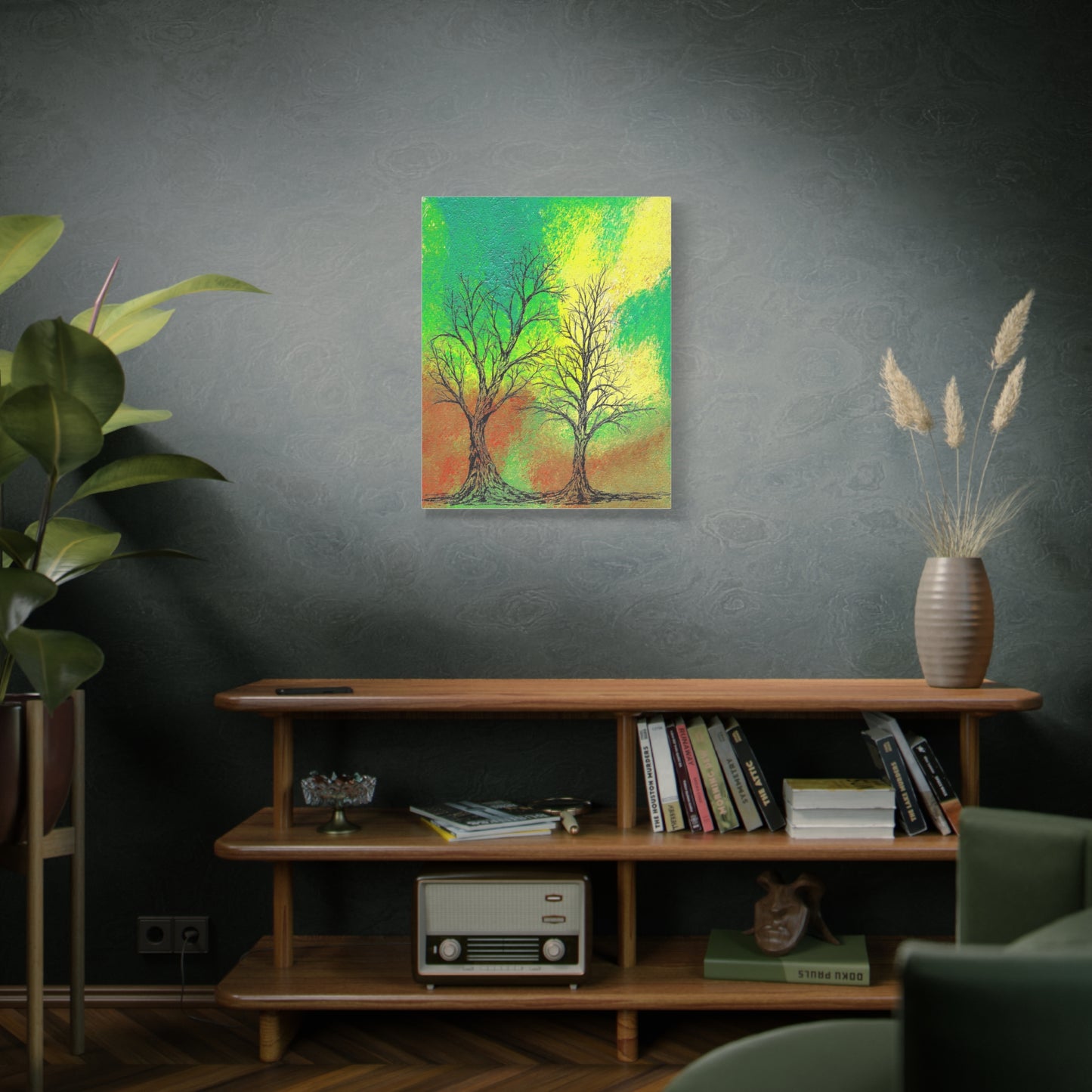 Titled "Into The Emerald Forest" Abstract On Canvas