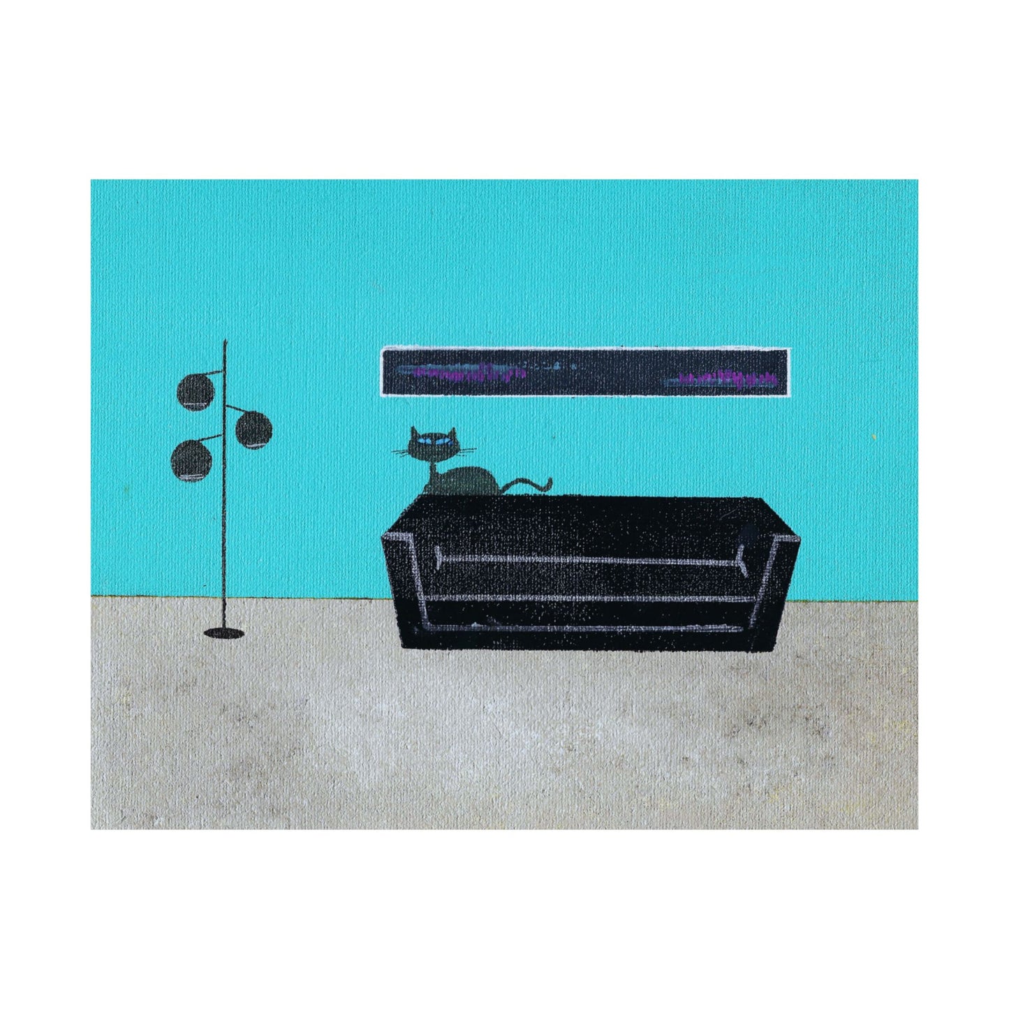 Poster - Vintage Inspired Cat Art Titled My Kitty His House