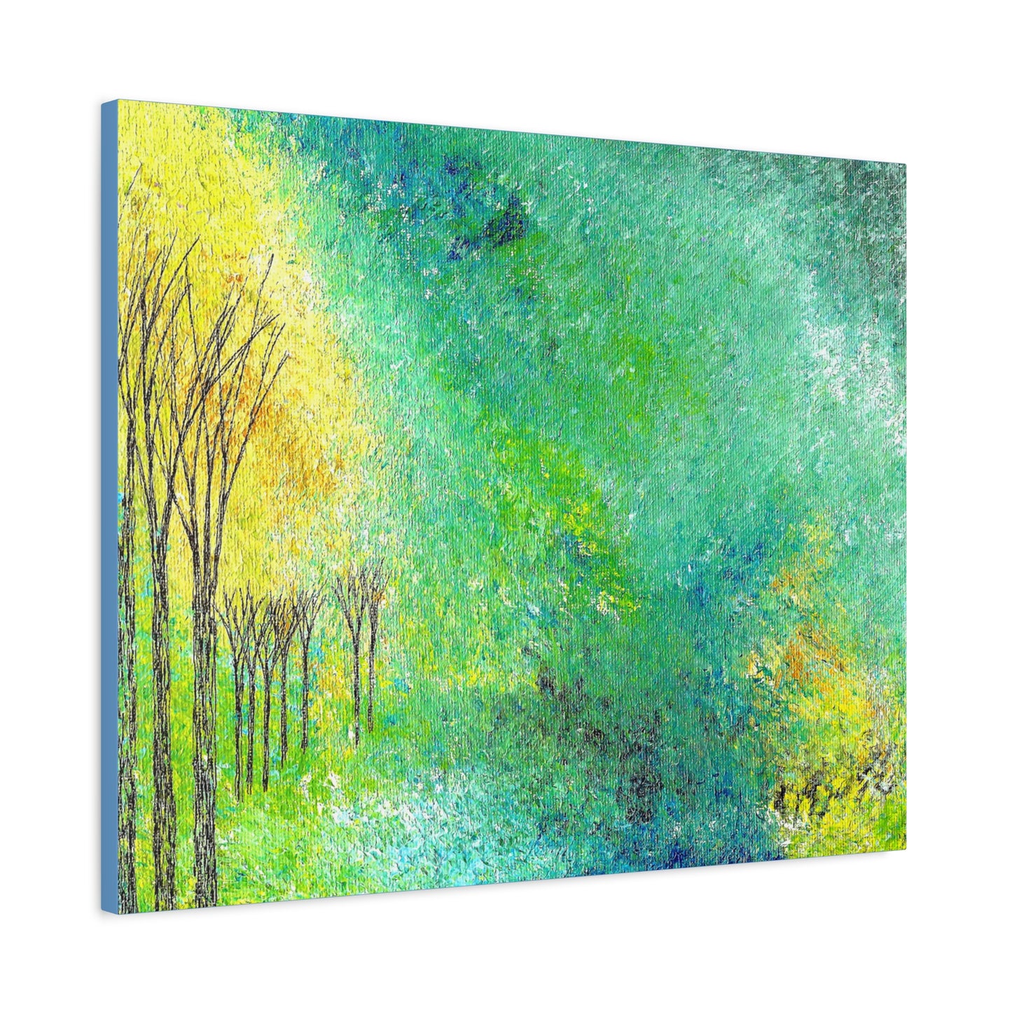 Titled "Trees Across The Pond" Abstract On Canvas