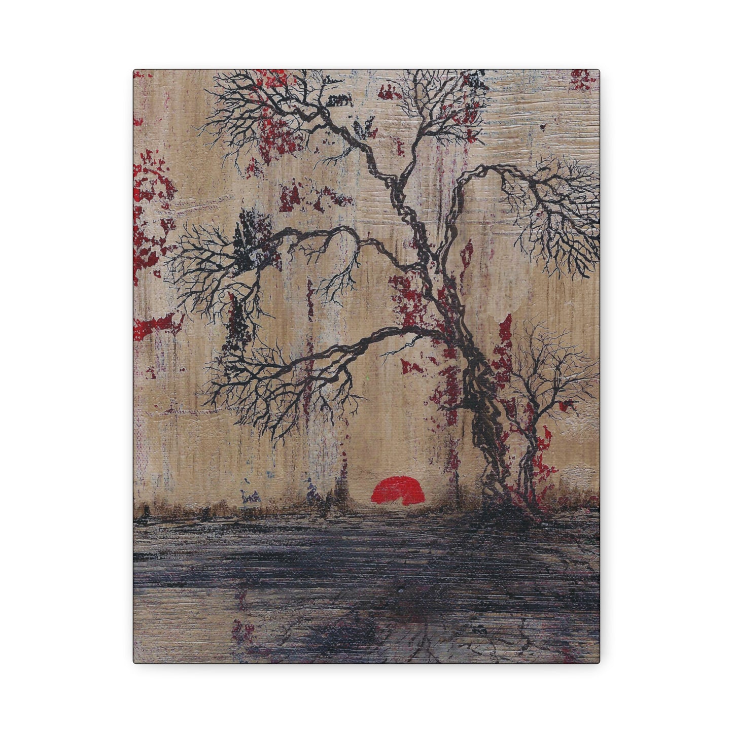 Titled "Daybreak" Bonsai Tree Abstract On Canvas