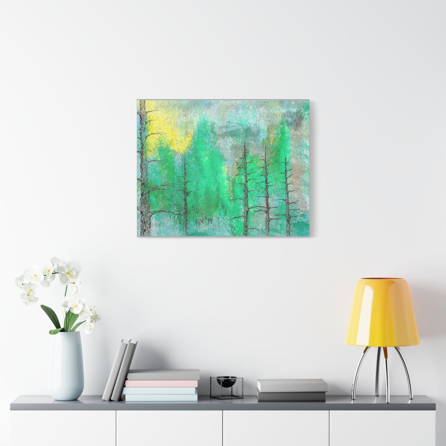 Titled "A View Of The Colorado Forest" Abstract On Canvas