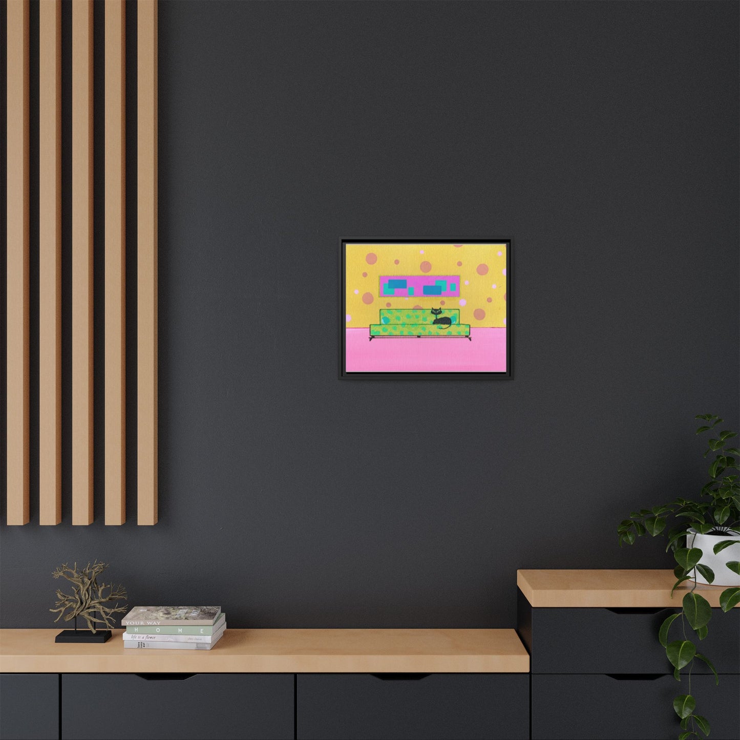Waiting For Brother Vintage Inspired Framed Canvas Print