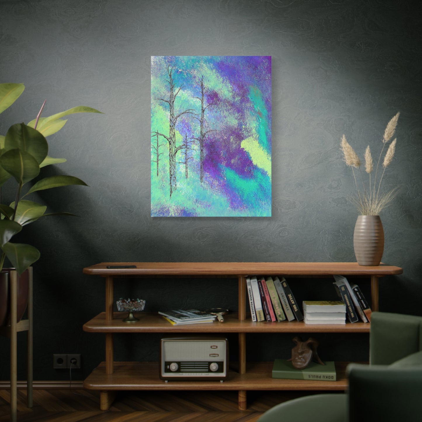 Titled "The Watchers" Abstract On Canvas