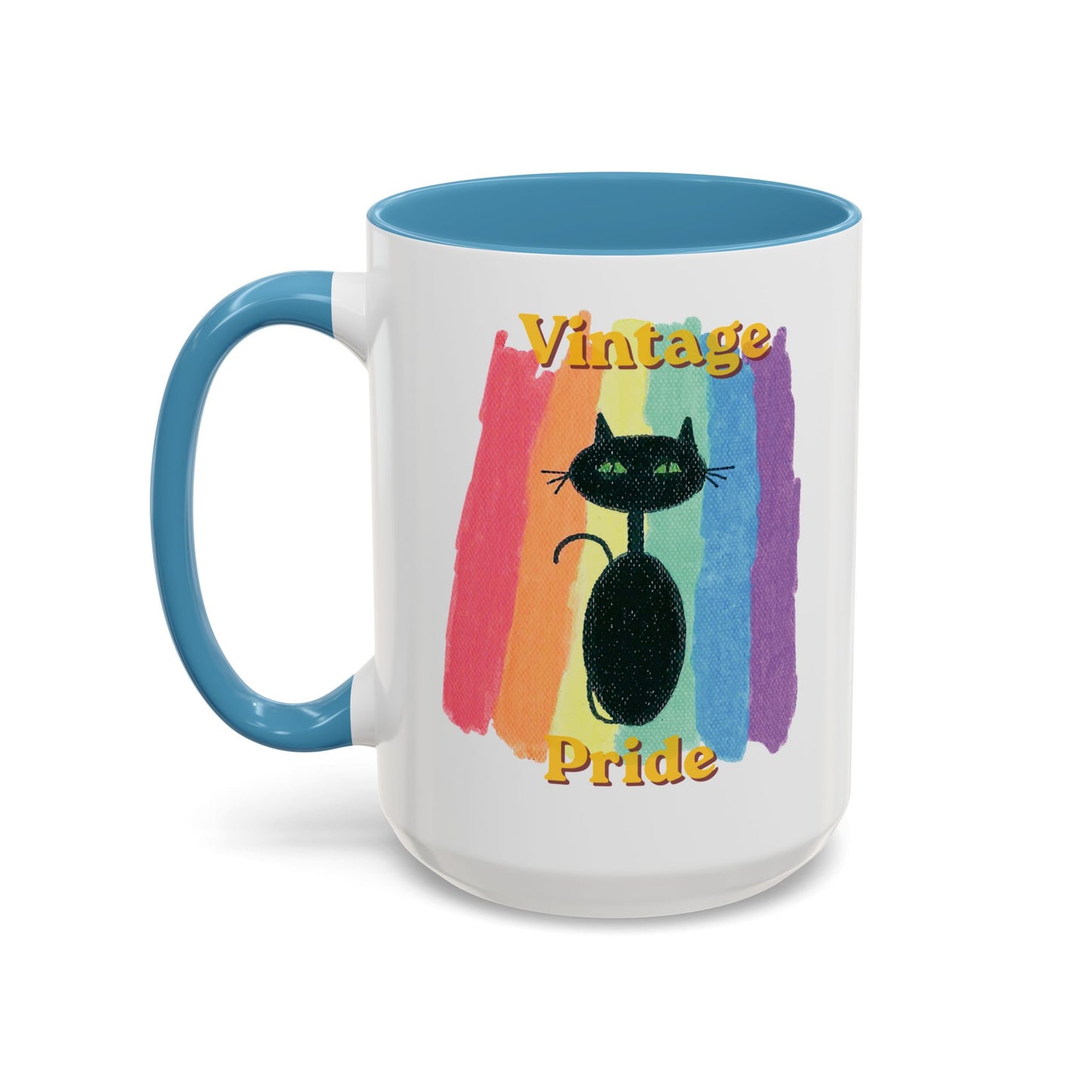 Vintage Pride Black Cat Accent Coffee Mug — 11/15oz — 1970's Vintage Pride — JLockeDesigns