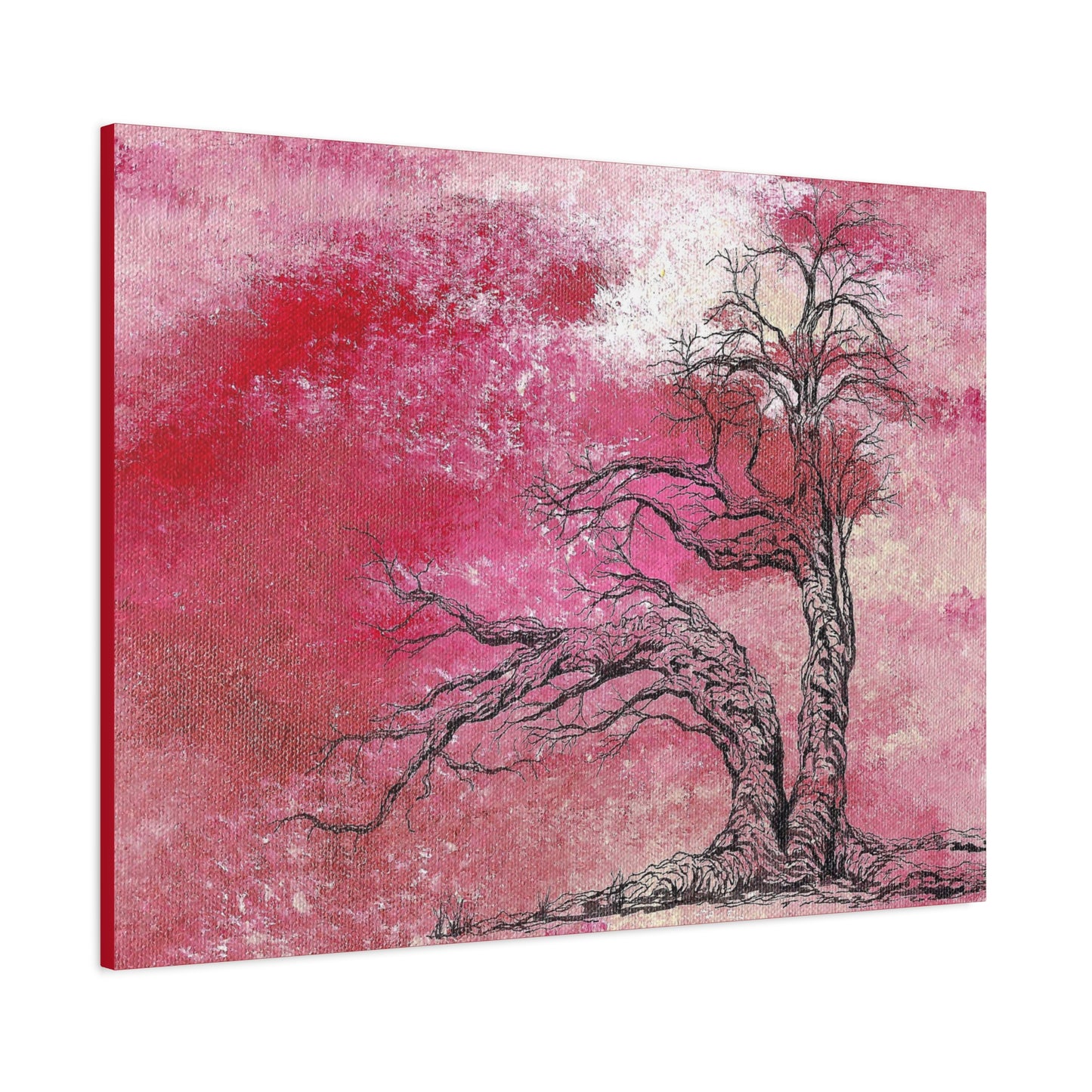 Titled "The Red Storm" Abstract On Canvas