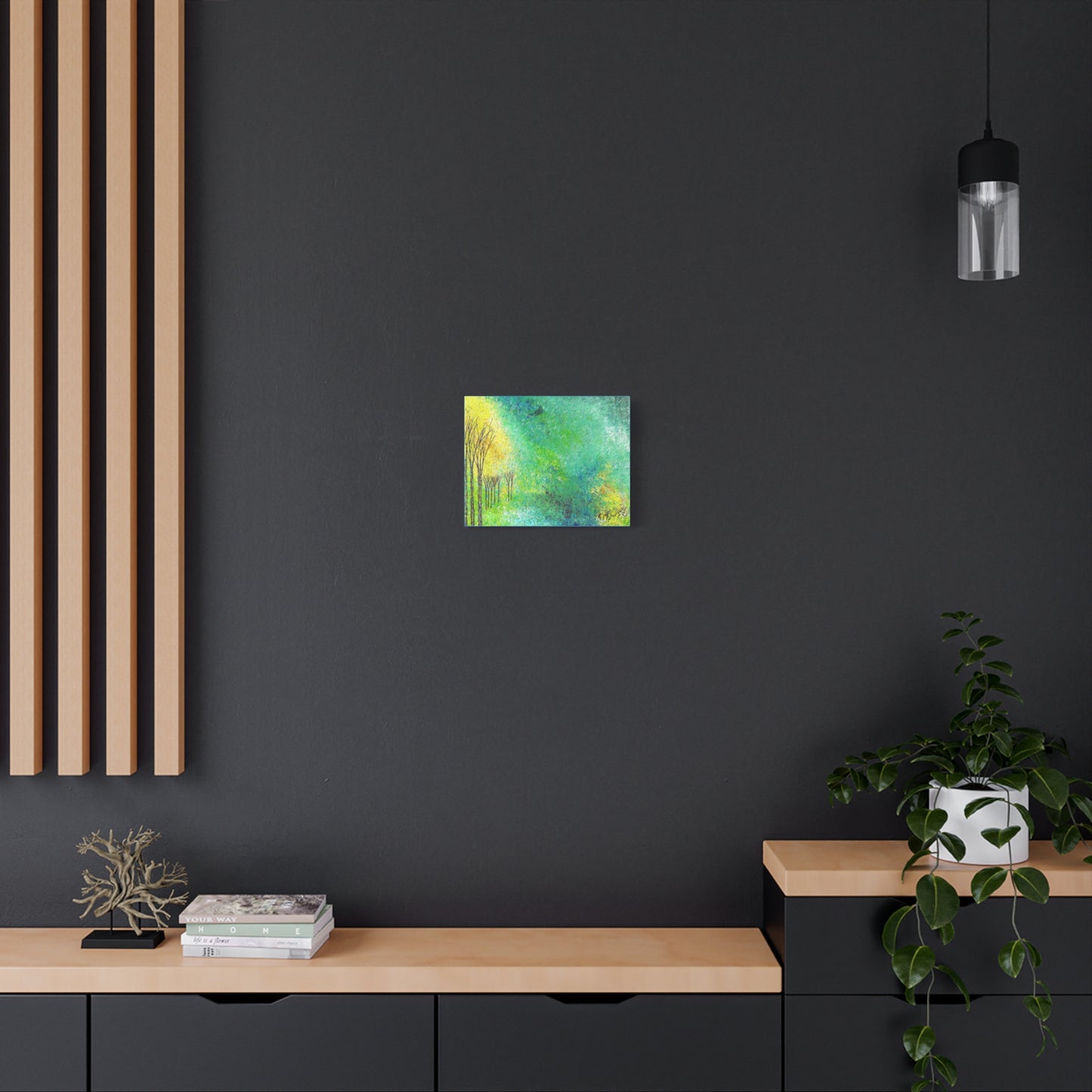 Titled "Trees Across The Pond" Abstract On Canvas