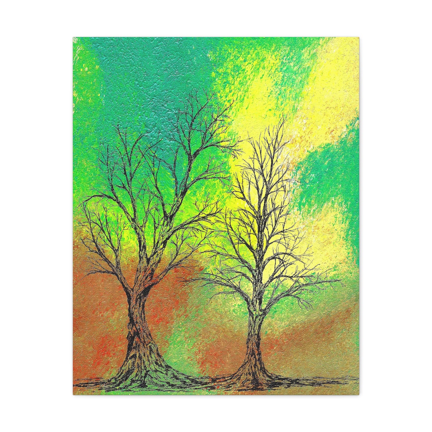 Titled "Into The Emerald Forest" Abstract On Canvas