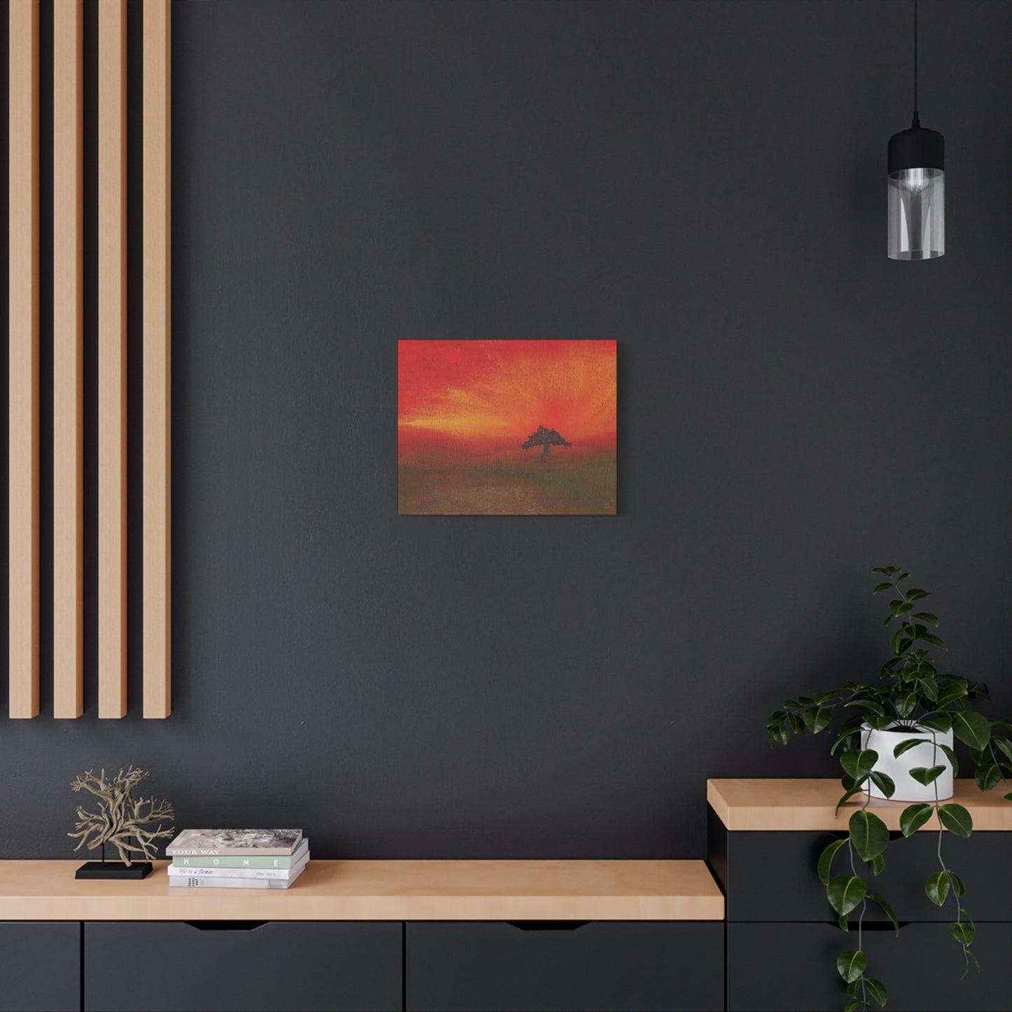 Titled "Tuscan Sunset" Abstract On Canvas