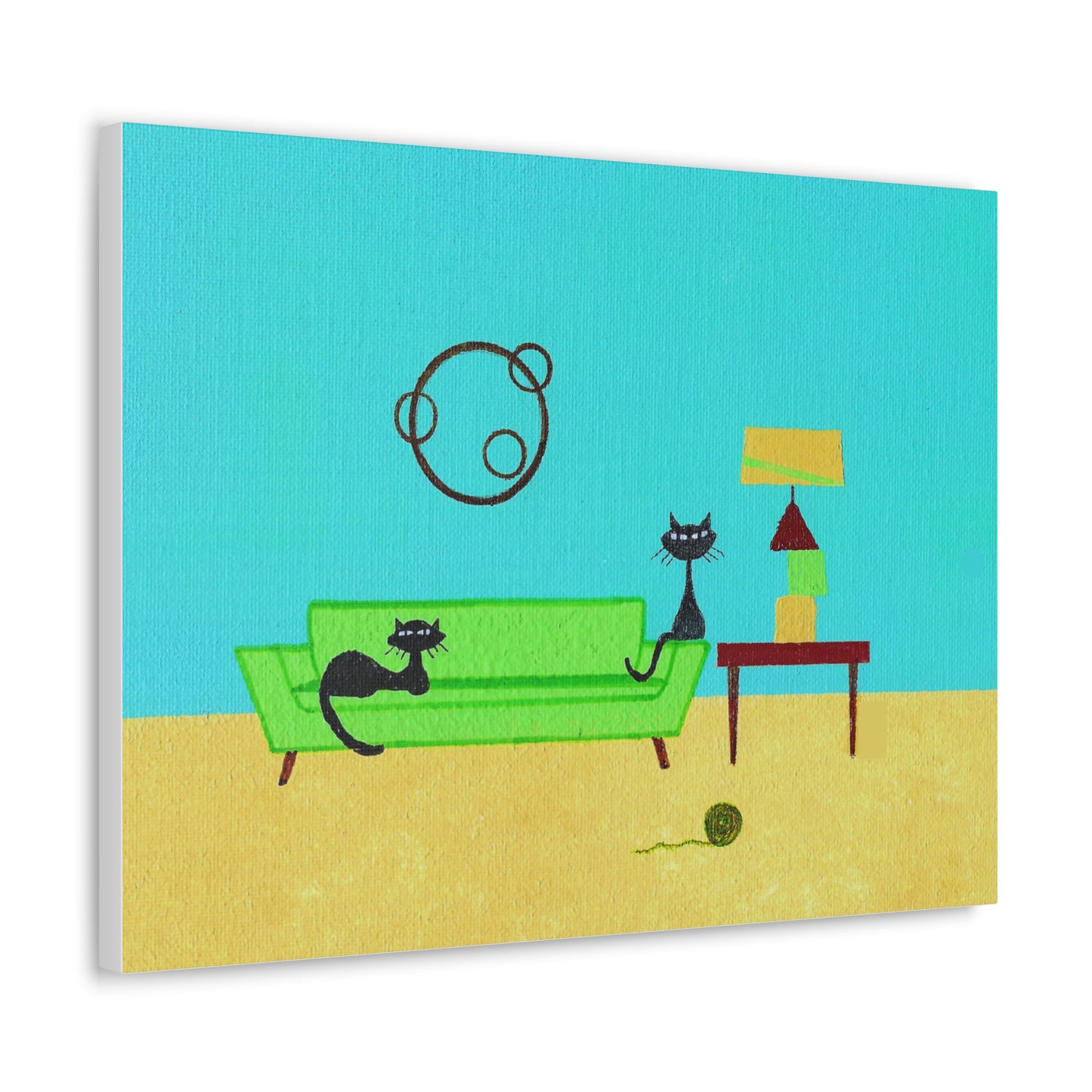 Yarn Kitties Vintage Inspired Canvas Print