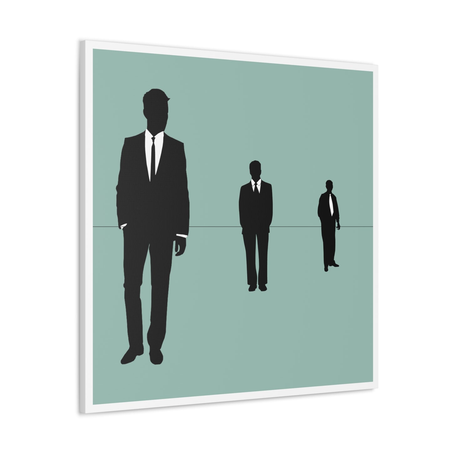 Retro Men 2 Retro Men Standing In Blue Background Canvas Art Print