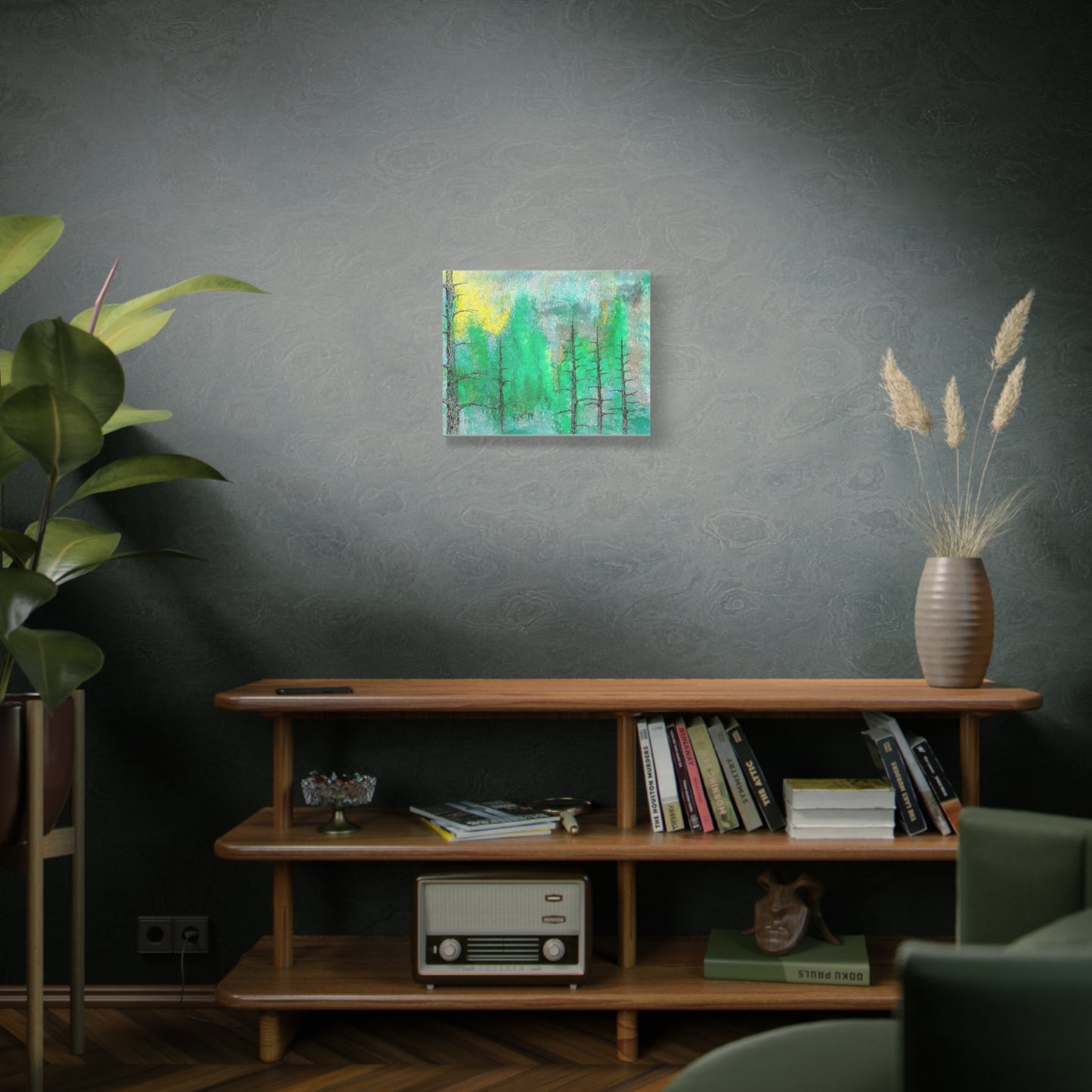 Titled "A View Of The Colorado Forest" Abstract On Canvas
