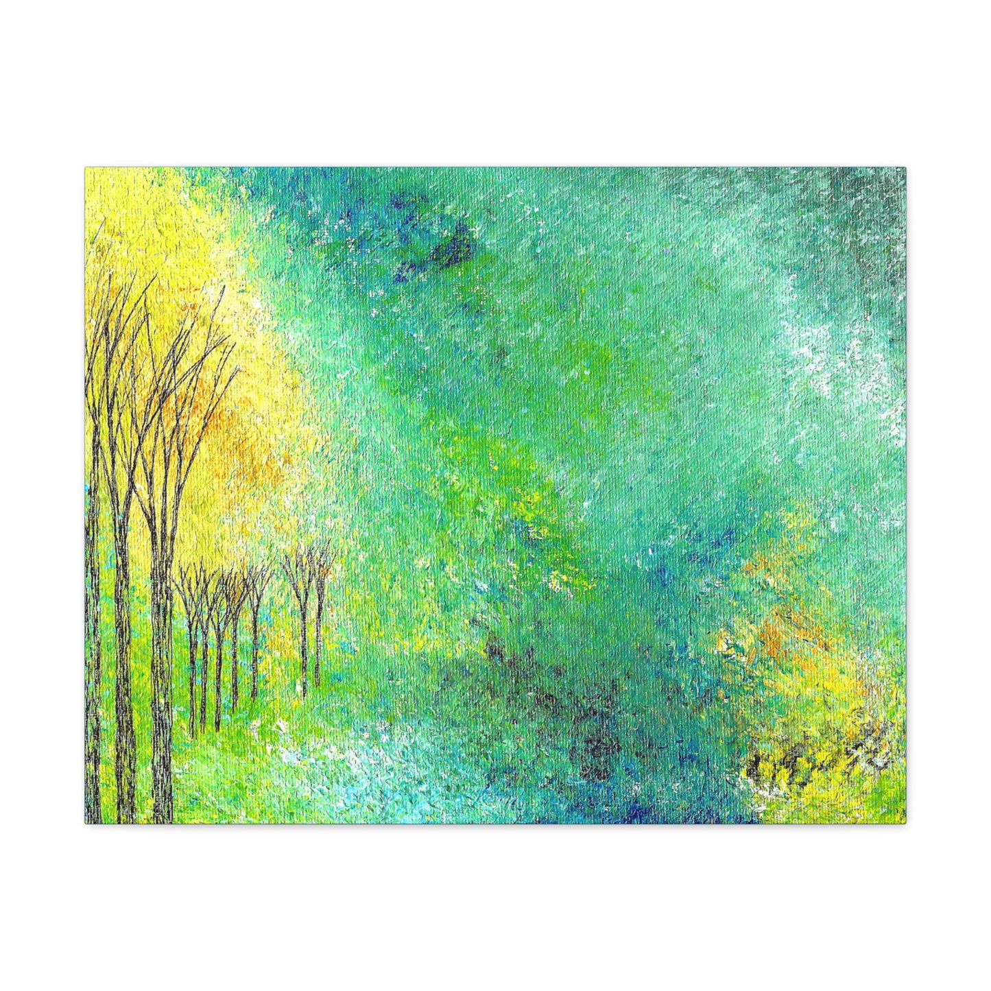 Titled "Trees Across The Pond" Abstract On Canvas