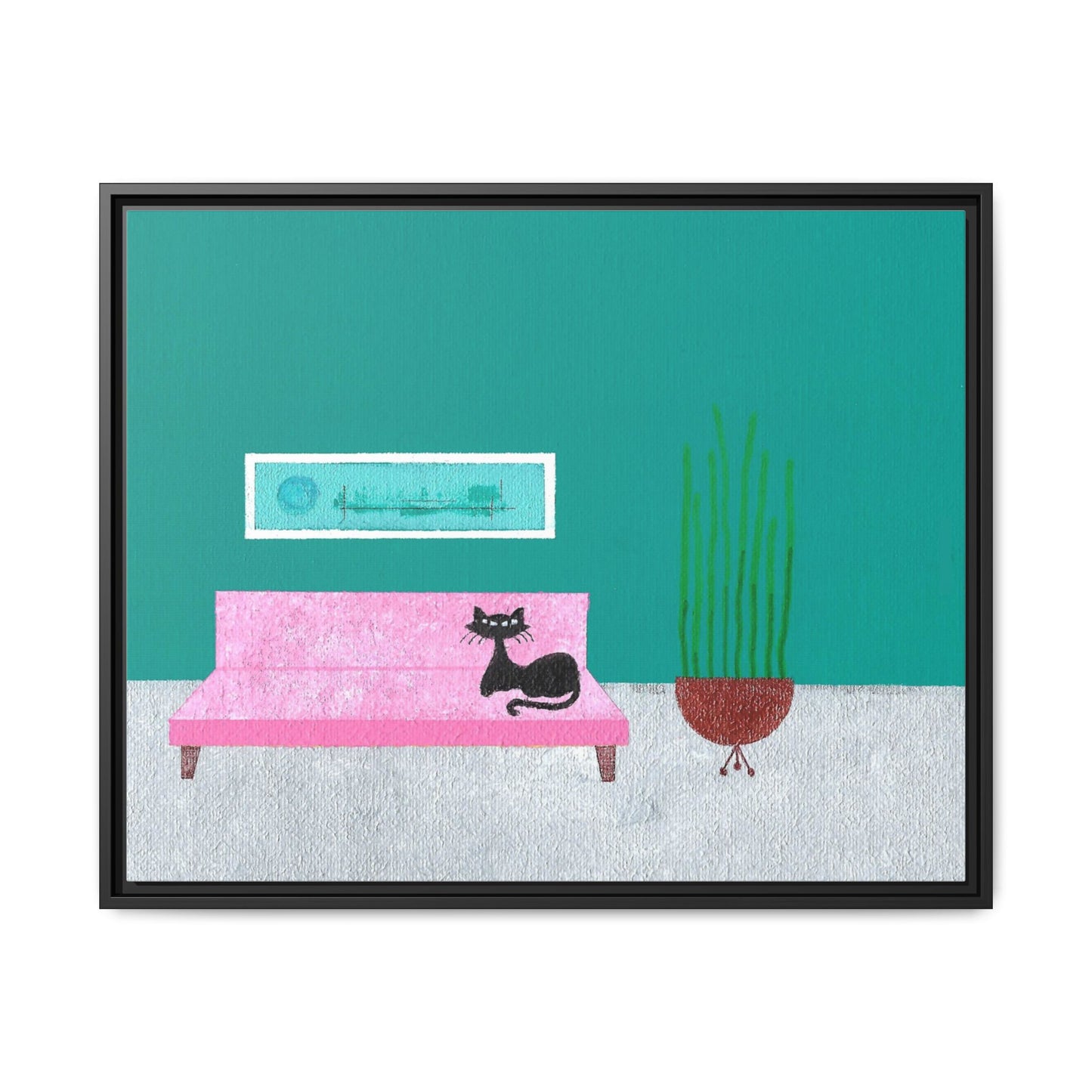Kitty Art 2 Vintage Inspired Framed Canvas Print