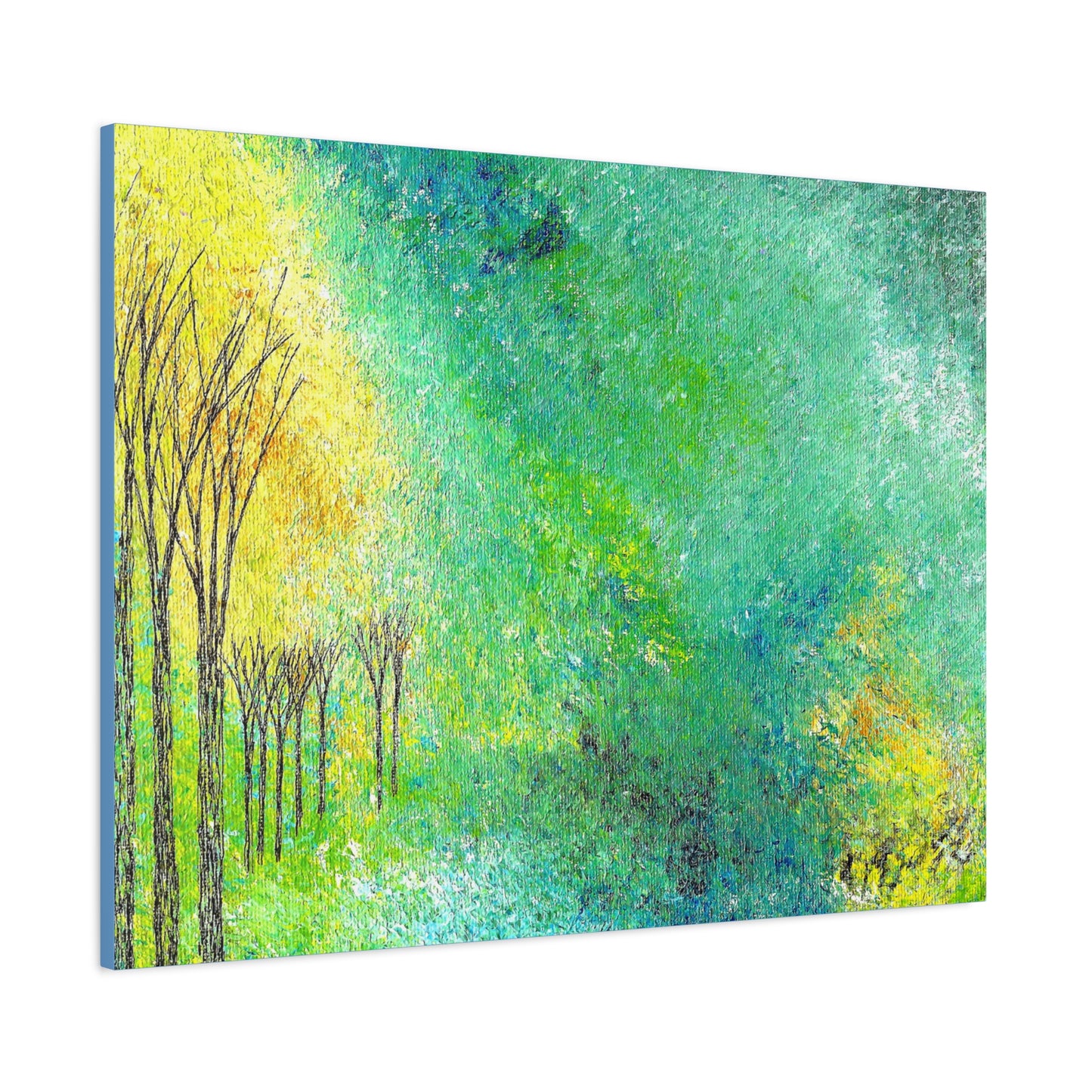 Titled "Trees Across The Pond" Abstract On Canvas