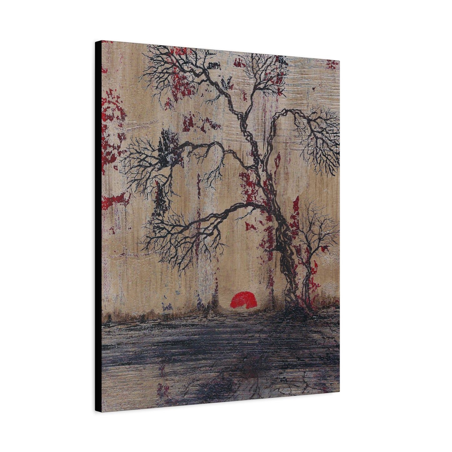 Titled "Daybreak" Bonsai Tree Abstract On Canvas