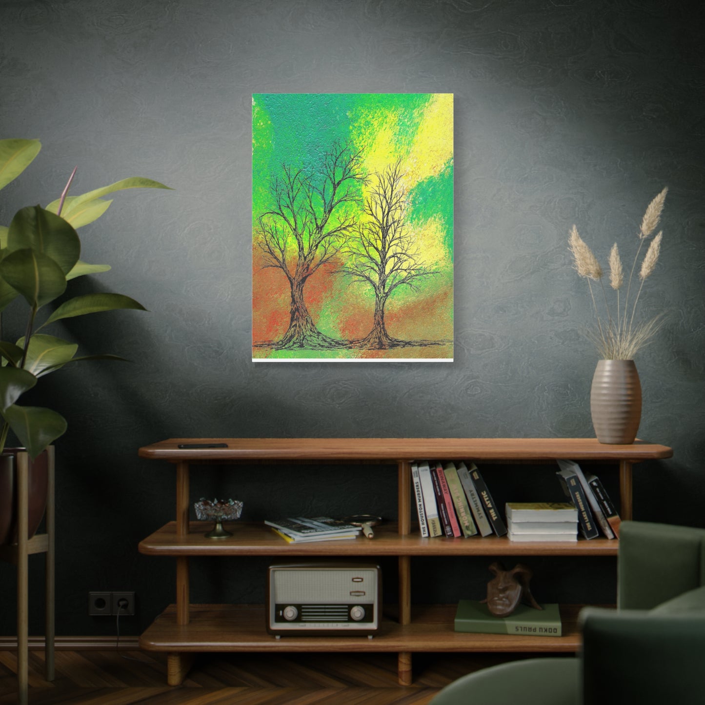 Titled "Into The Emerald Forest" Abstract On Canvas