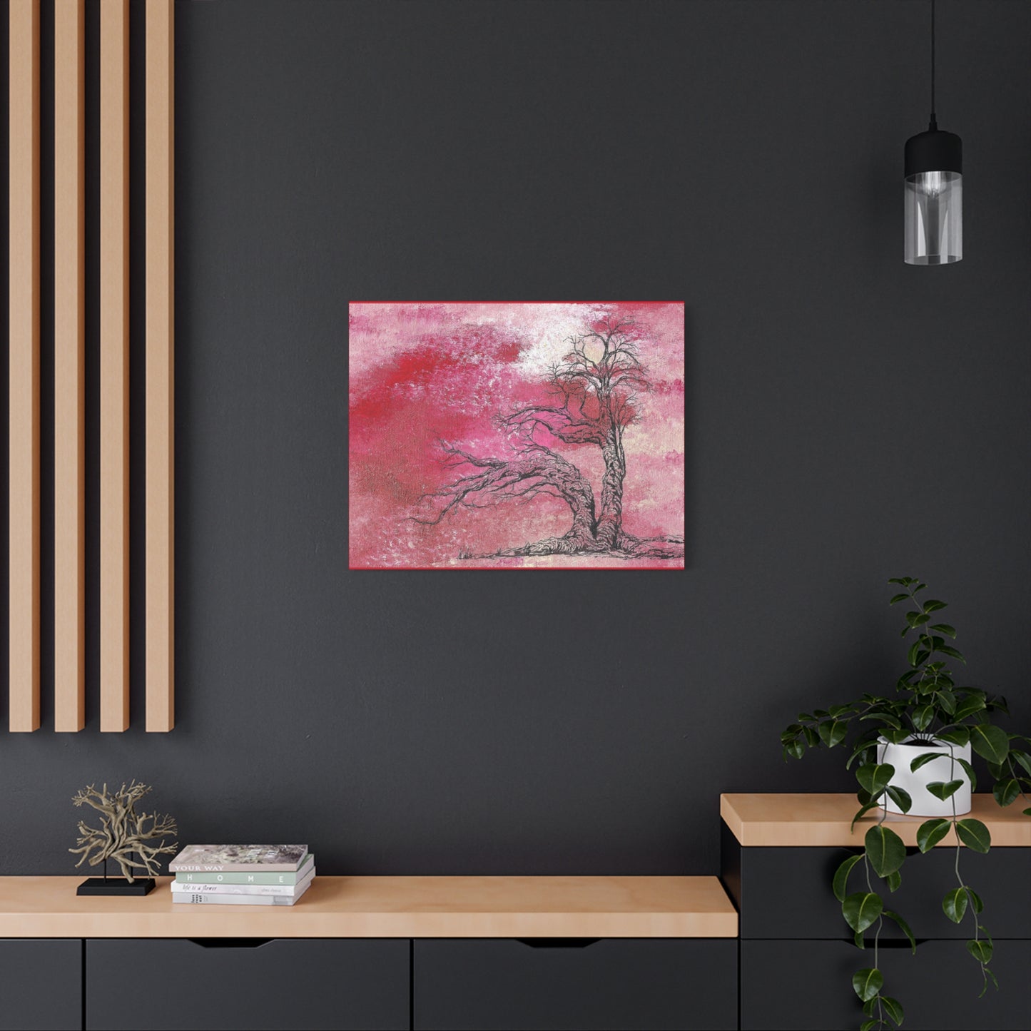 Titled "The Red Storm" Abstract On Canvas