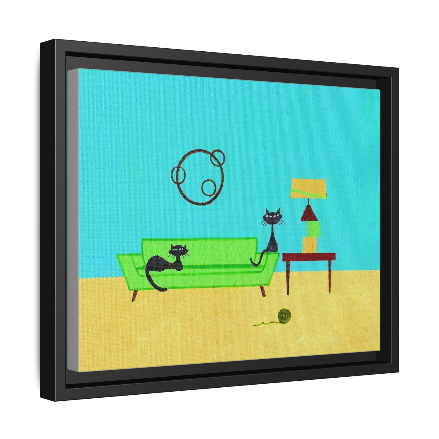 Yarn Kitties Vintage Inspired Framed Canvas Art