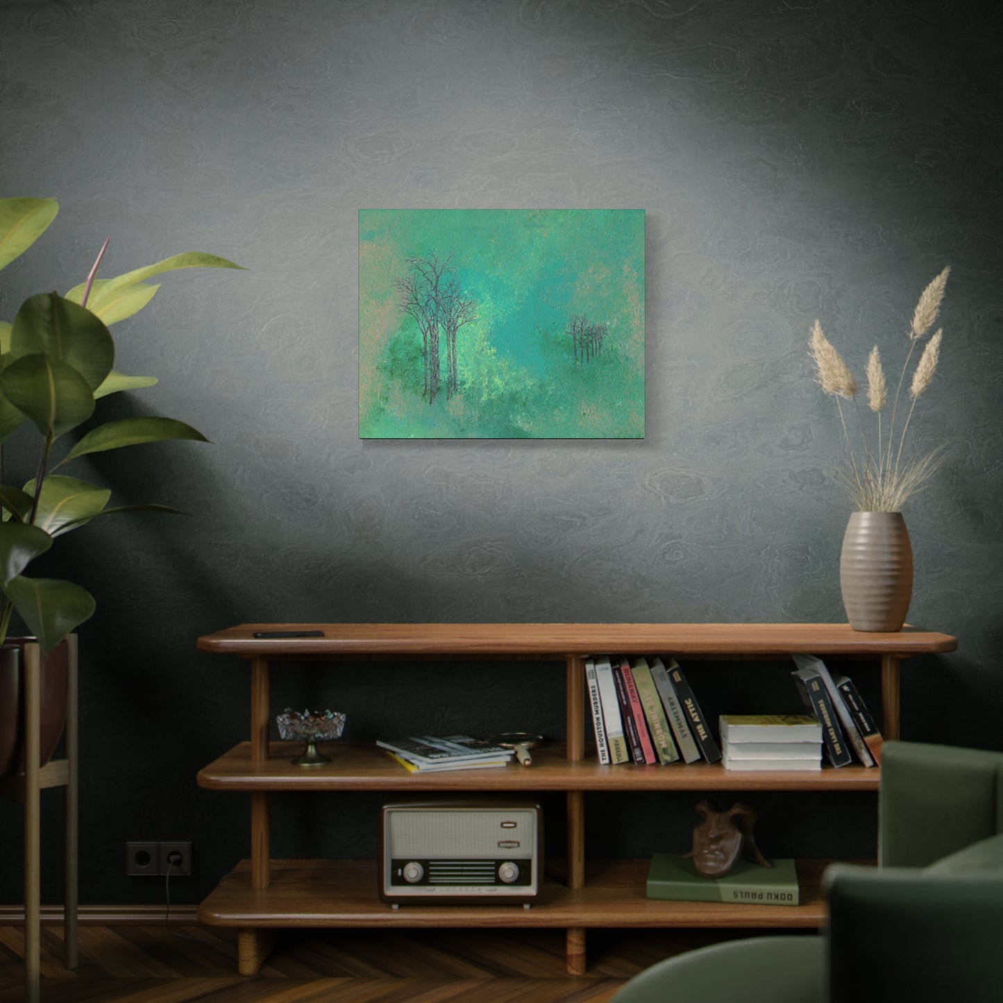 Titled "Trees In The Clouds" Abstract On Canvas