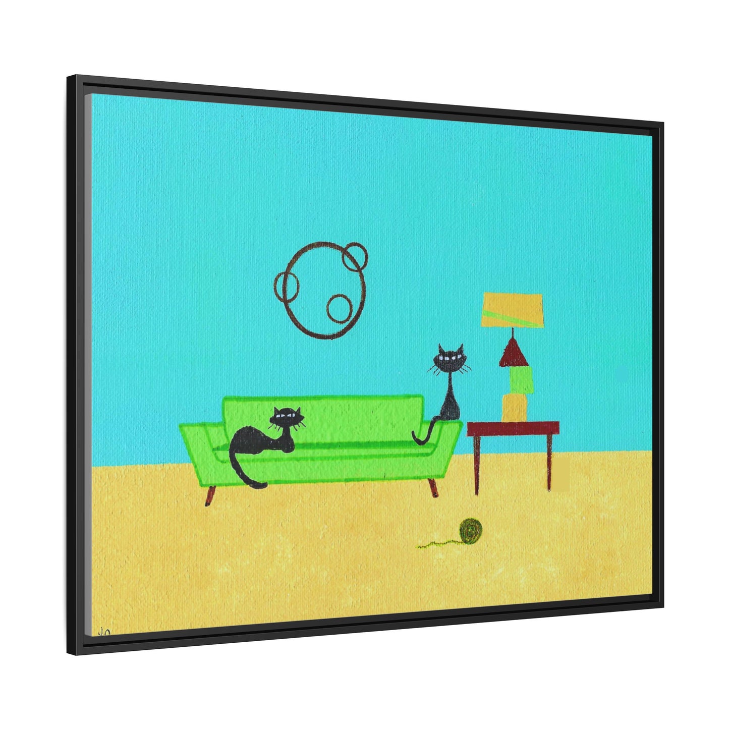 Yarn Kitties Vintage Inspired Framed Canvas Art