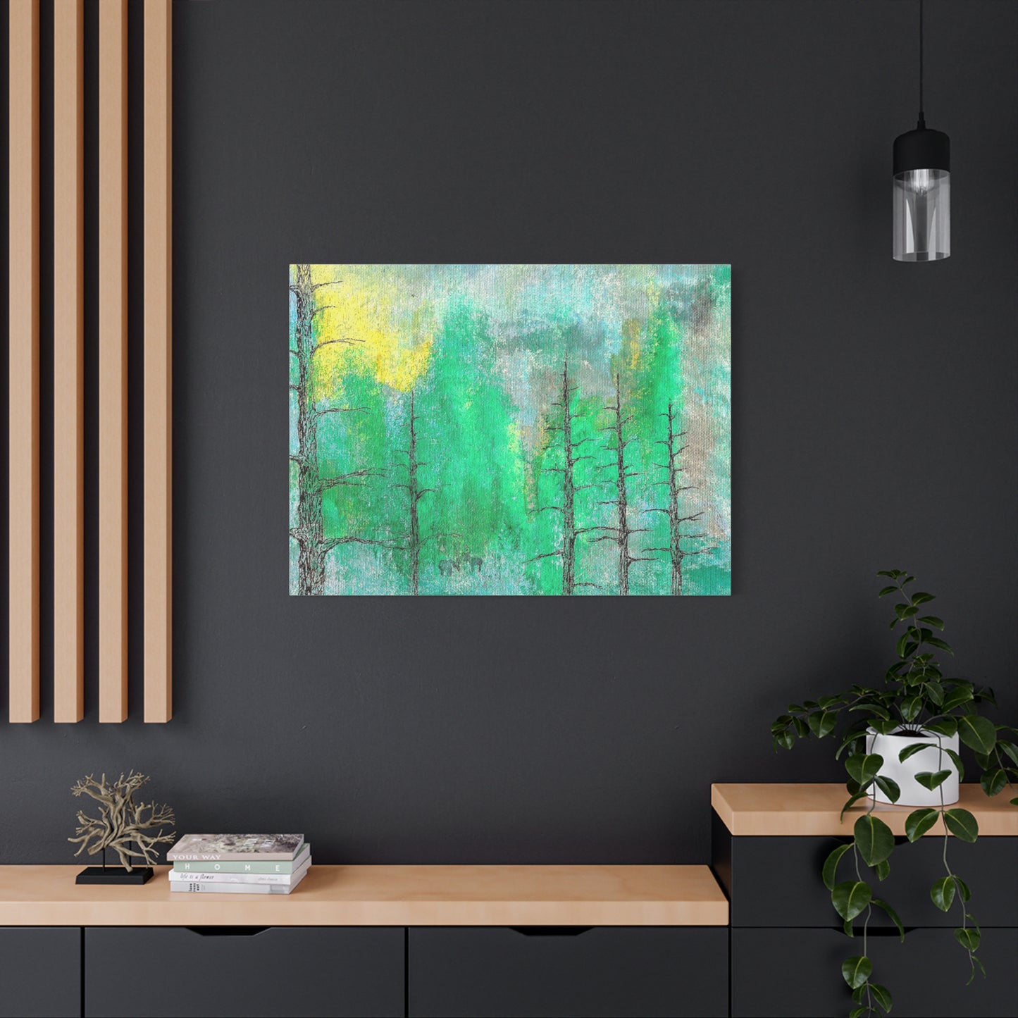 Titled "A View Of The Colorado Forest" Abstract On Canvas
