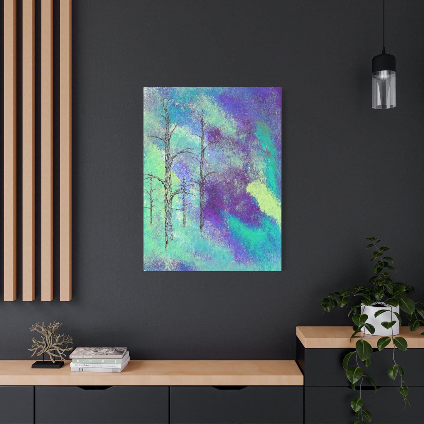 Titled "The Watchers" Abstract On Canvas