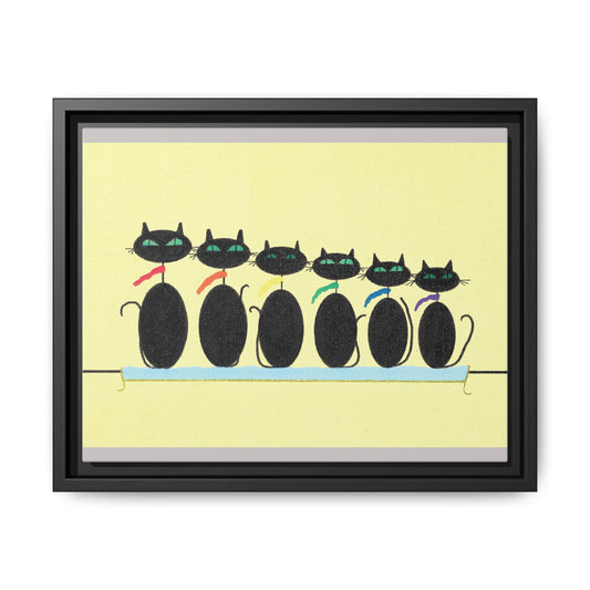 Pride Rainbow Cats Matte Canvas Framed Art