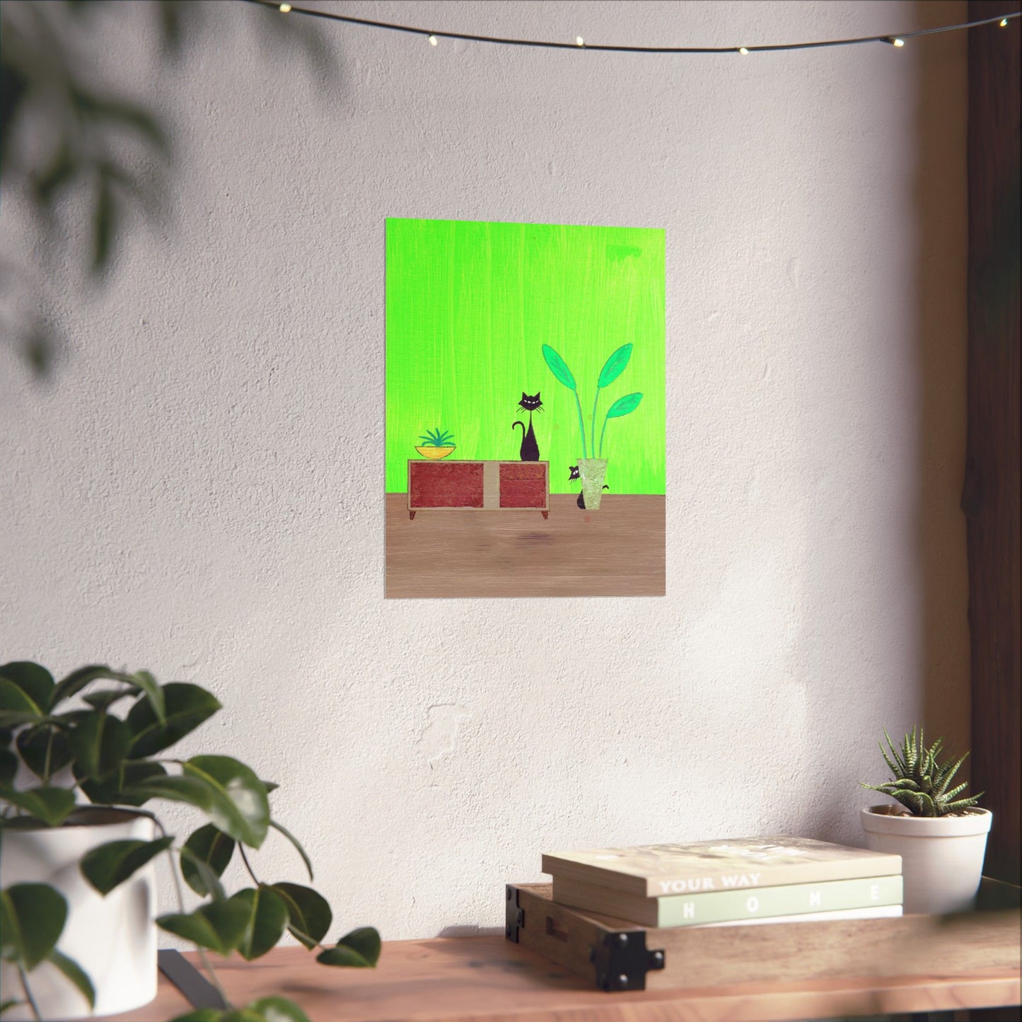 Poster - Vintage Inspired Cat Art Titled Peek-A-Boo