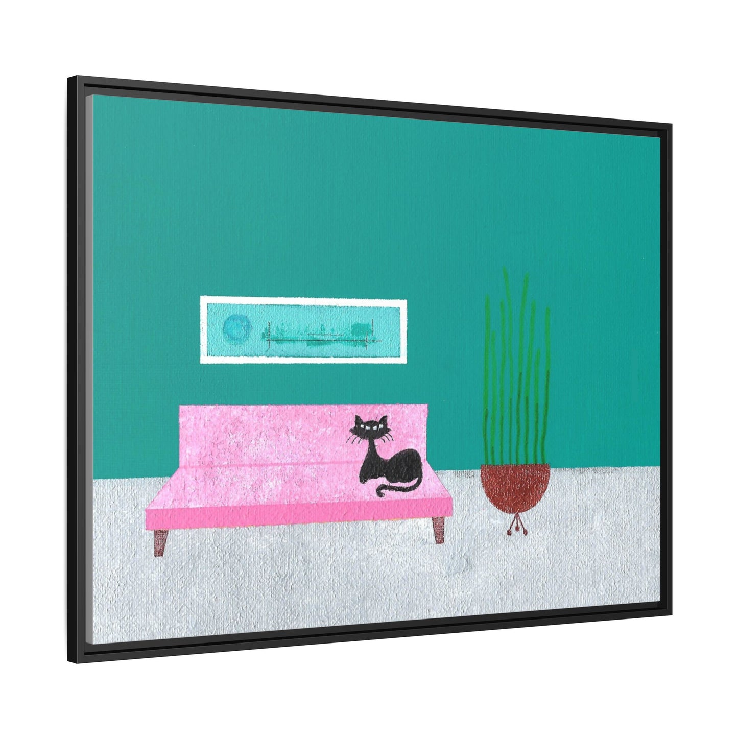 Kitty Art 2 Vintage Inspired Framed Canvas Print