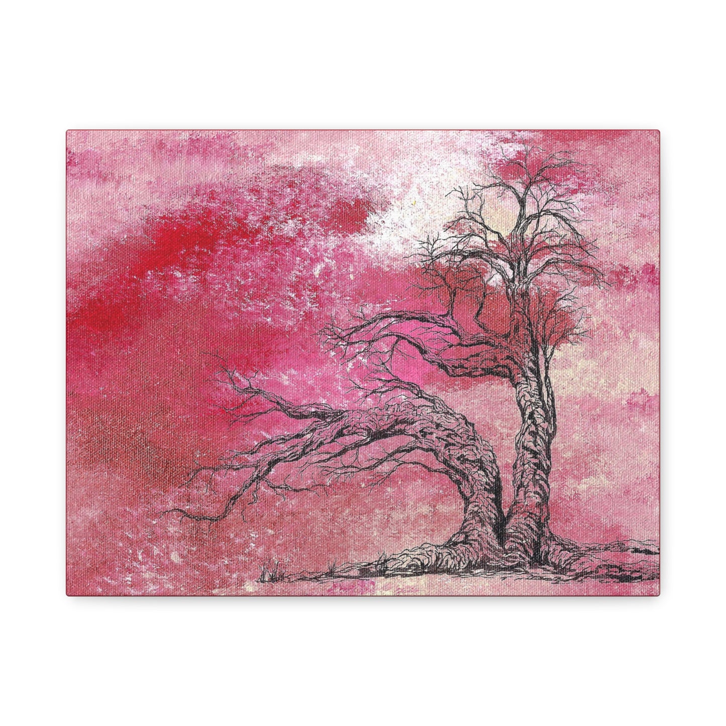 Titled "The Red Storm" Abstract On Canvas