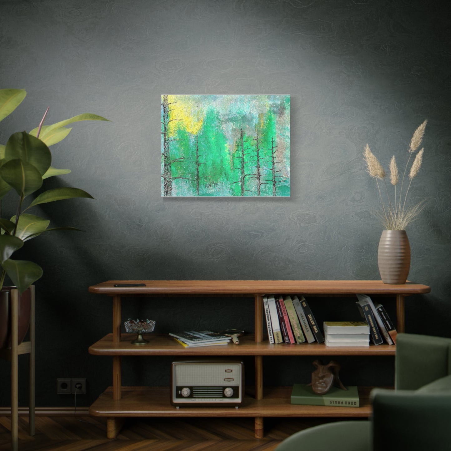 Titled "A View Of The Colorado Forest" Abstract On Canvas