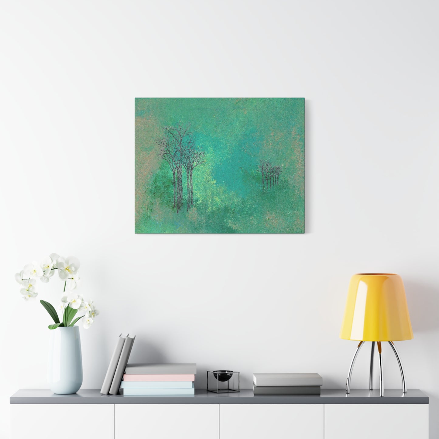 Titled "Trees In The Clouds" Abstract On Canvas