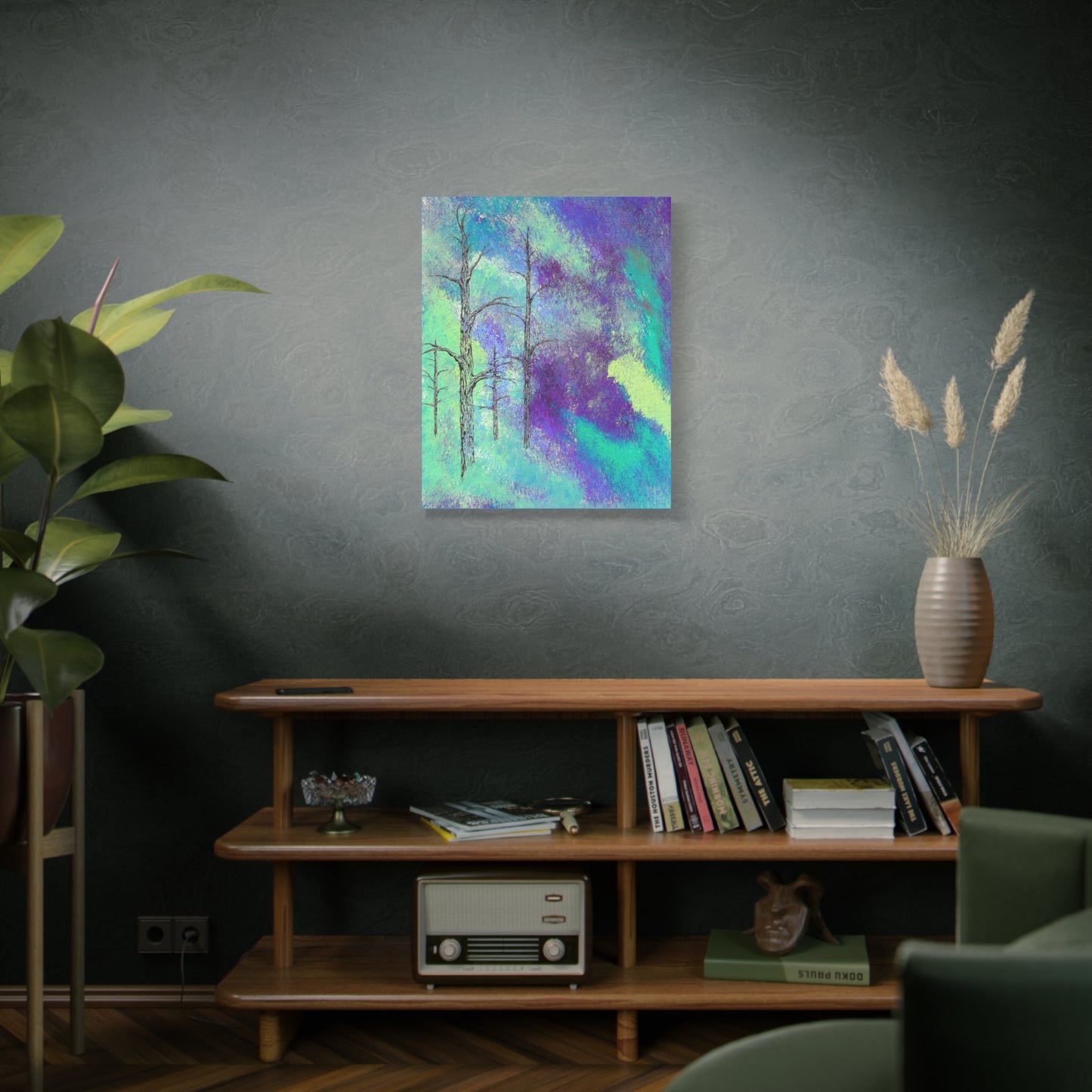 Titled "The Watchers" Abstract On Canvas