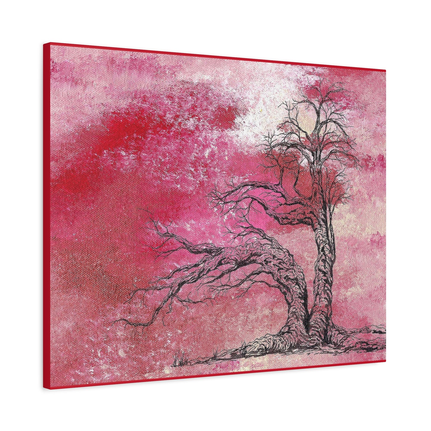 Titled "The Red Storm" Abstract On Canvas