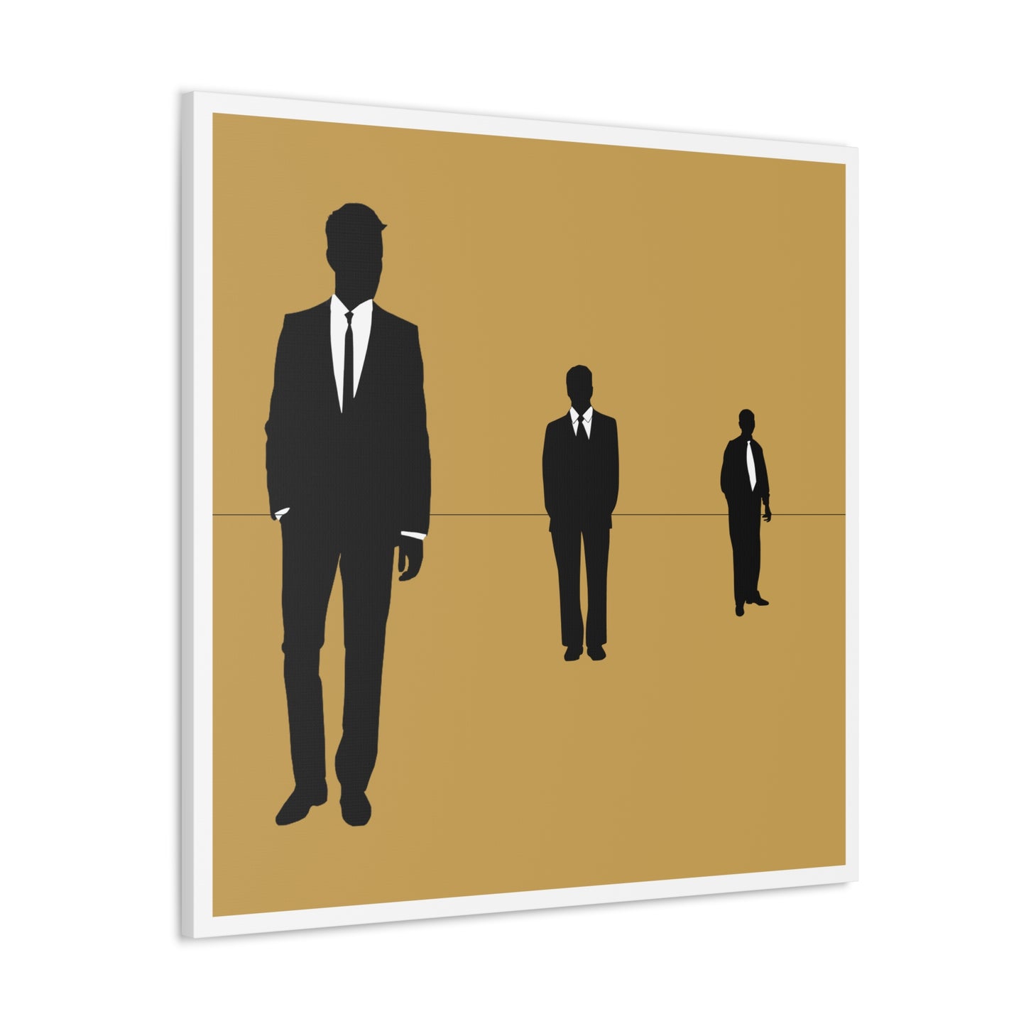 Retro Men 4 Retro Men Standing In Tan Background Canvas Art Print