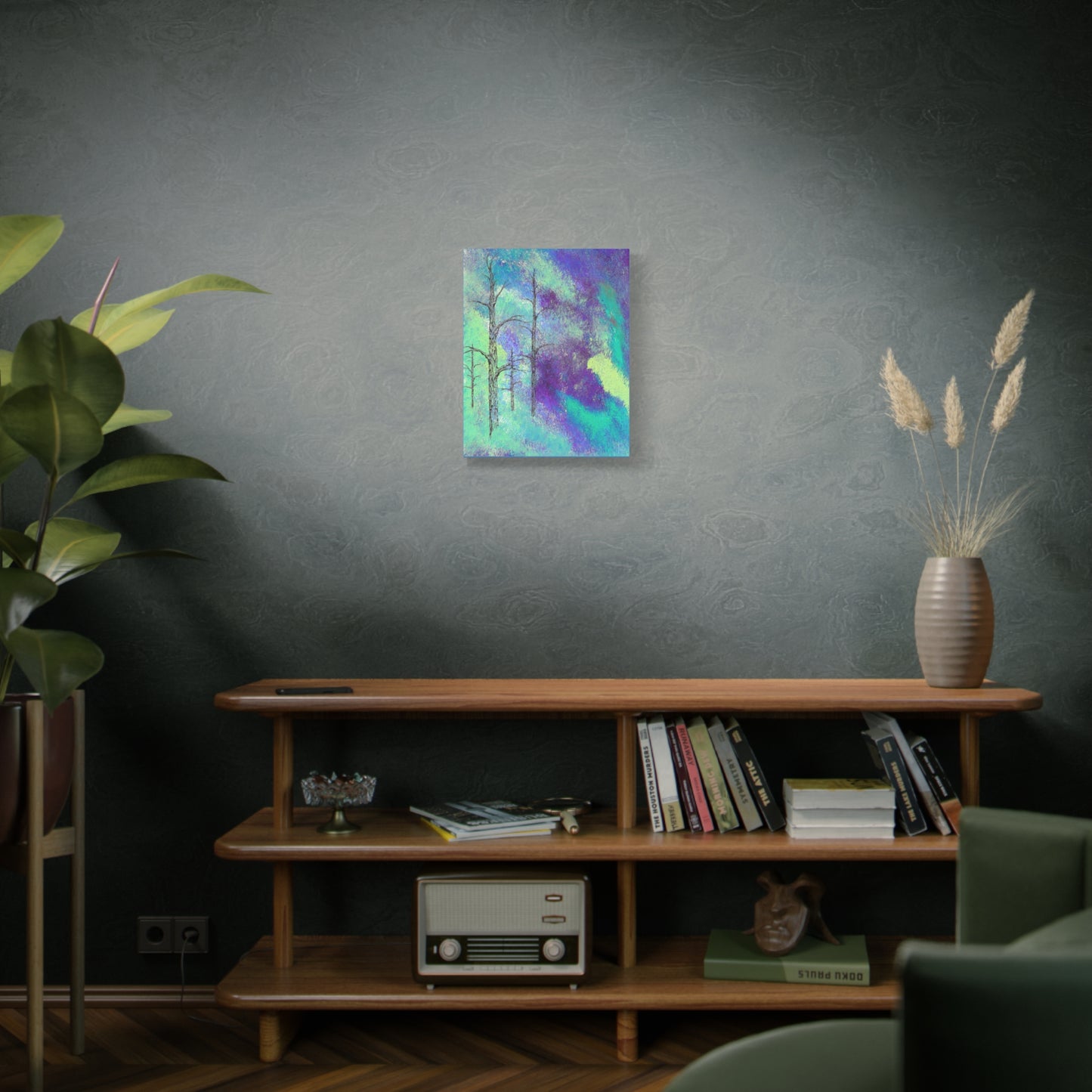 Titled "The Watchers" Abstract On Canvas