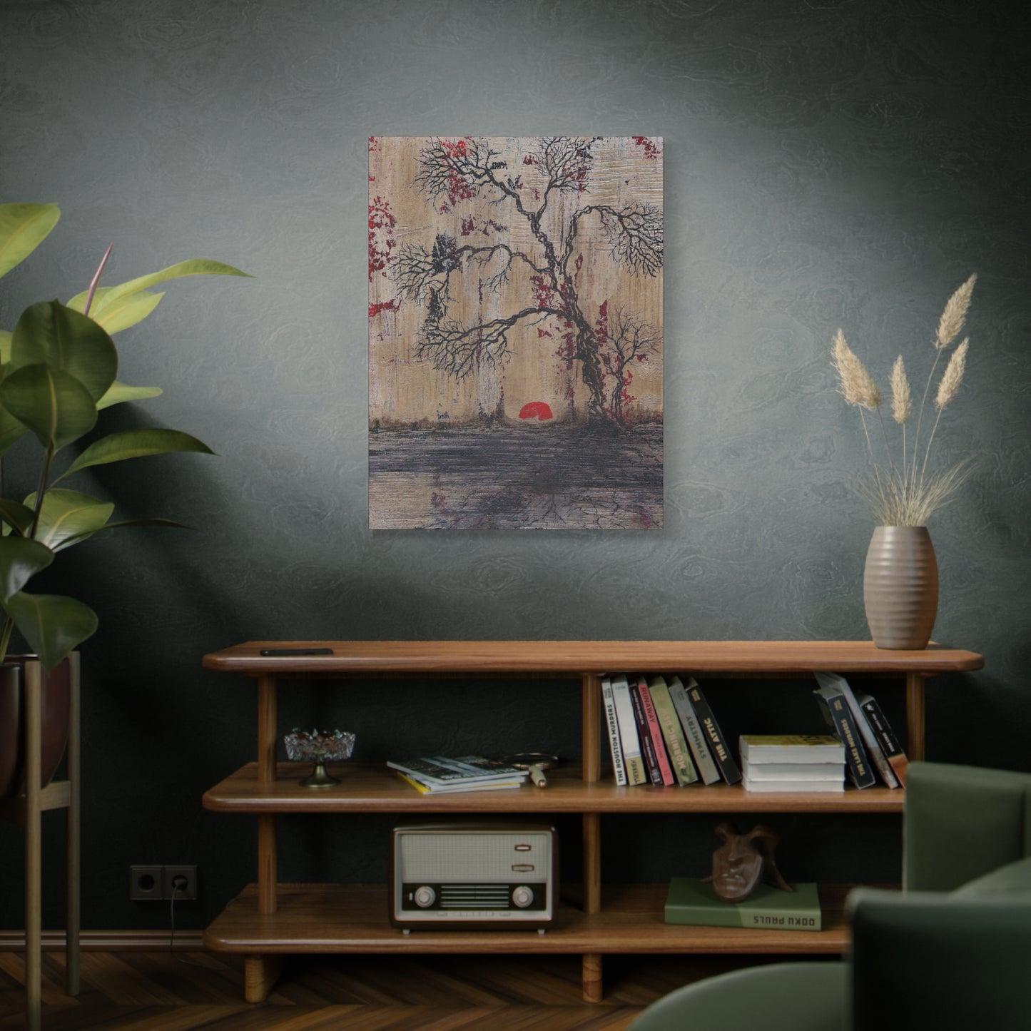 Titled "Daybreak" Bonsai Tree Abstract On Canvas