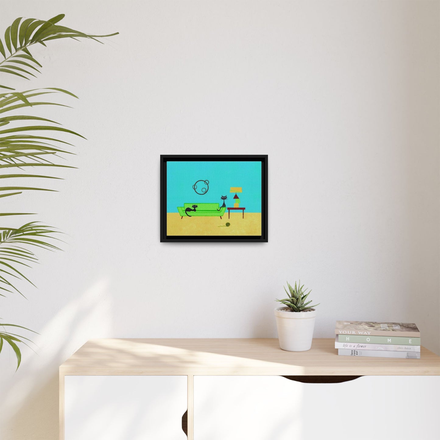 Yarn Kitties Vintage Inspired Framed Canvas Art