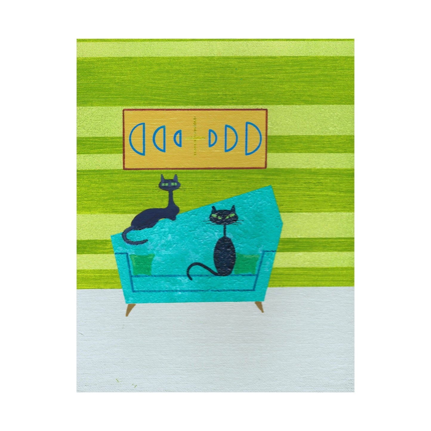 Poster - Vintage Inspired Cat Art Titled Just The Two Of Us