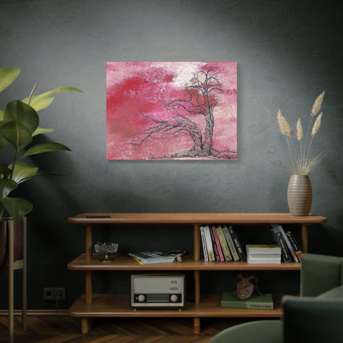 Titled "The Red Storm" Abstract On Canvas