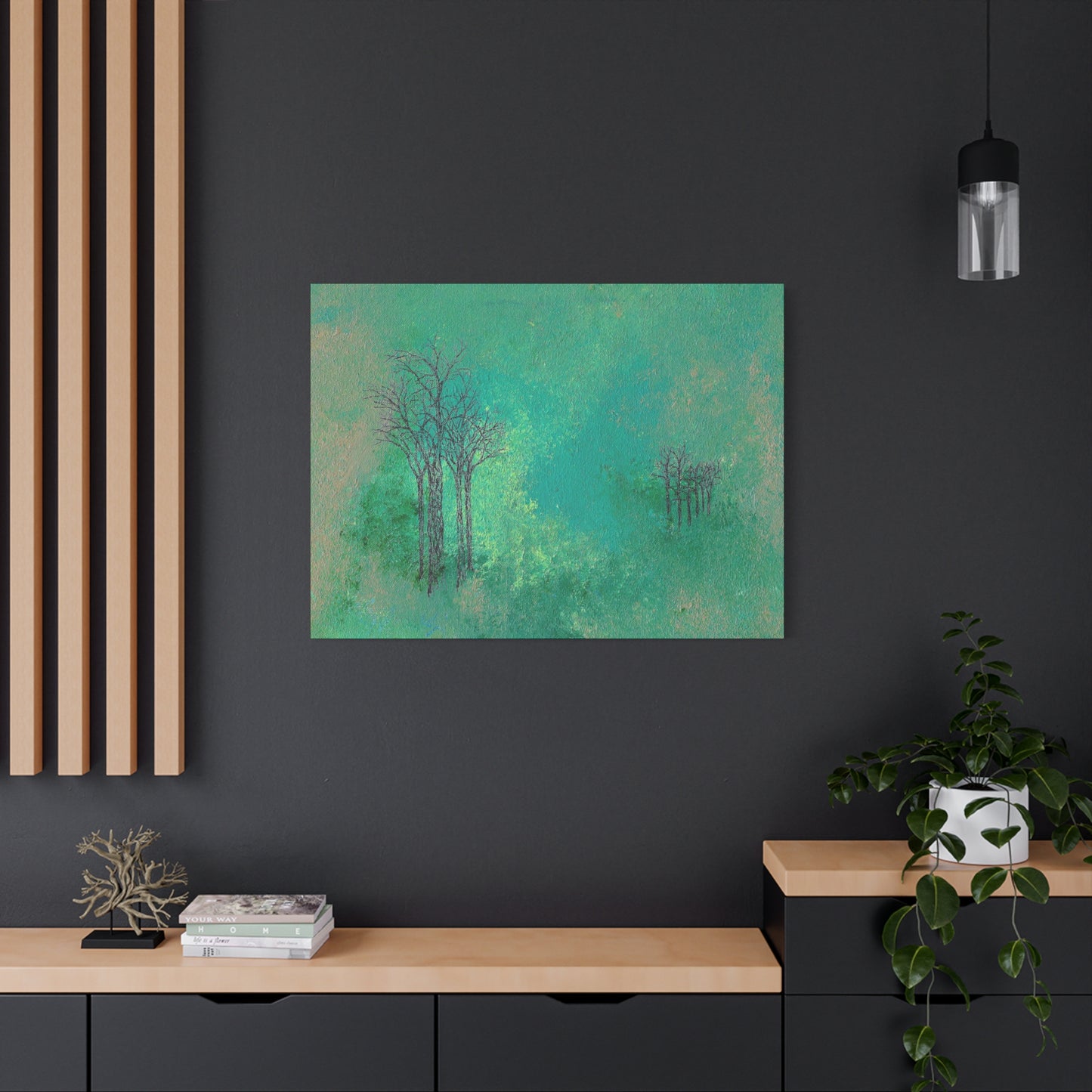 Titled "Trees In The Clouds" Abstract On Canvas