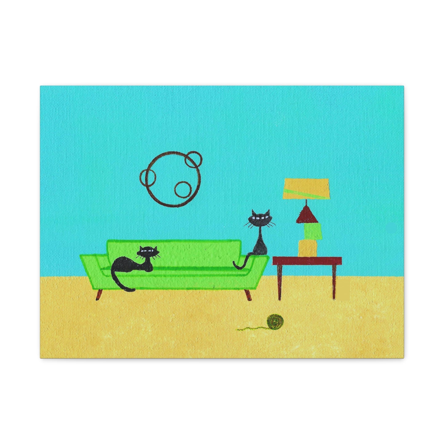 Yarn Kitties Vintage Inspired Canvas Print