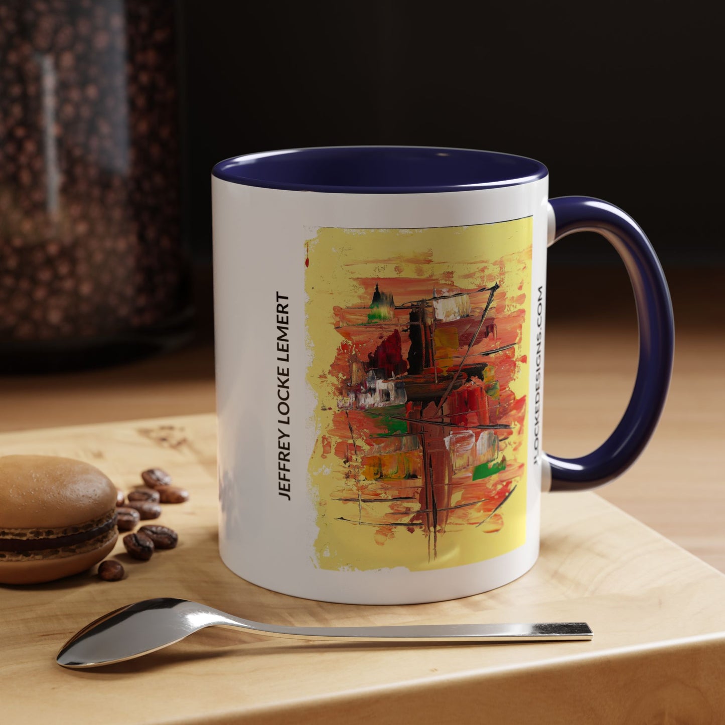 Coffee Mug With Original Art Design In The Harbor