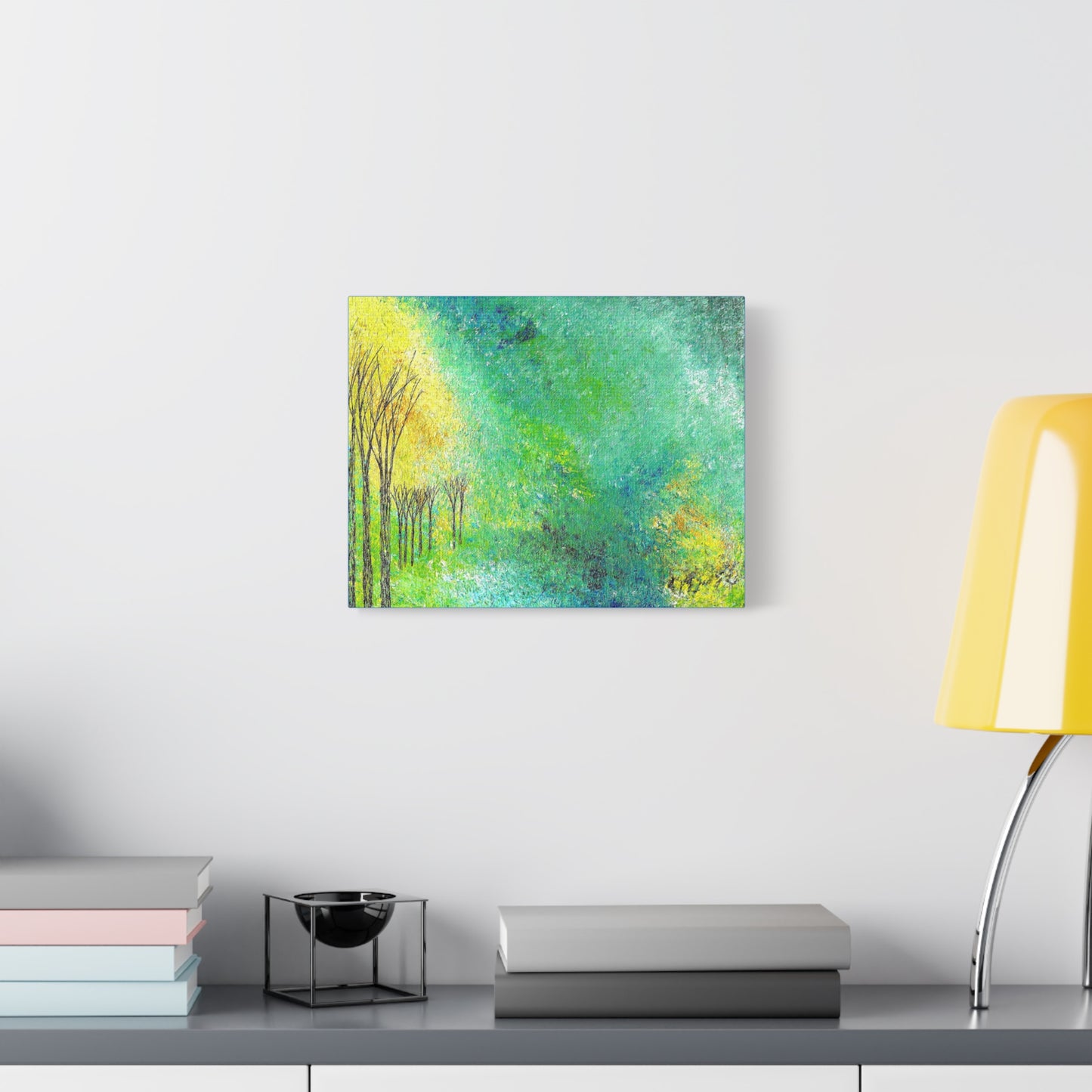 Titled "Trees Across The Pond" Abstract On Canvas