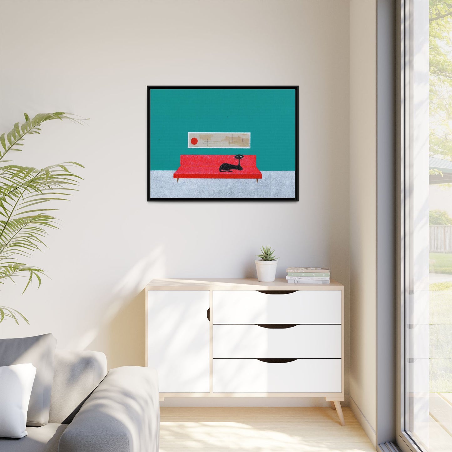 Art Kitty 1 Vintage Inspired Framed Canvas Print