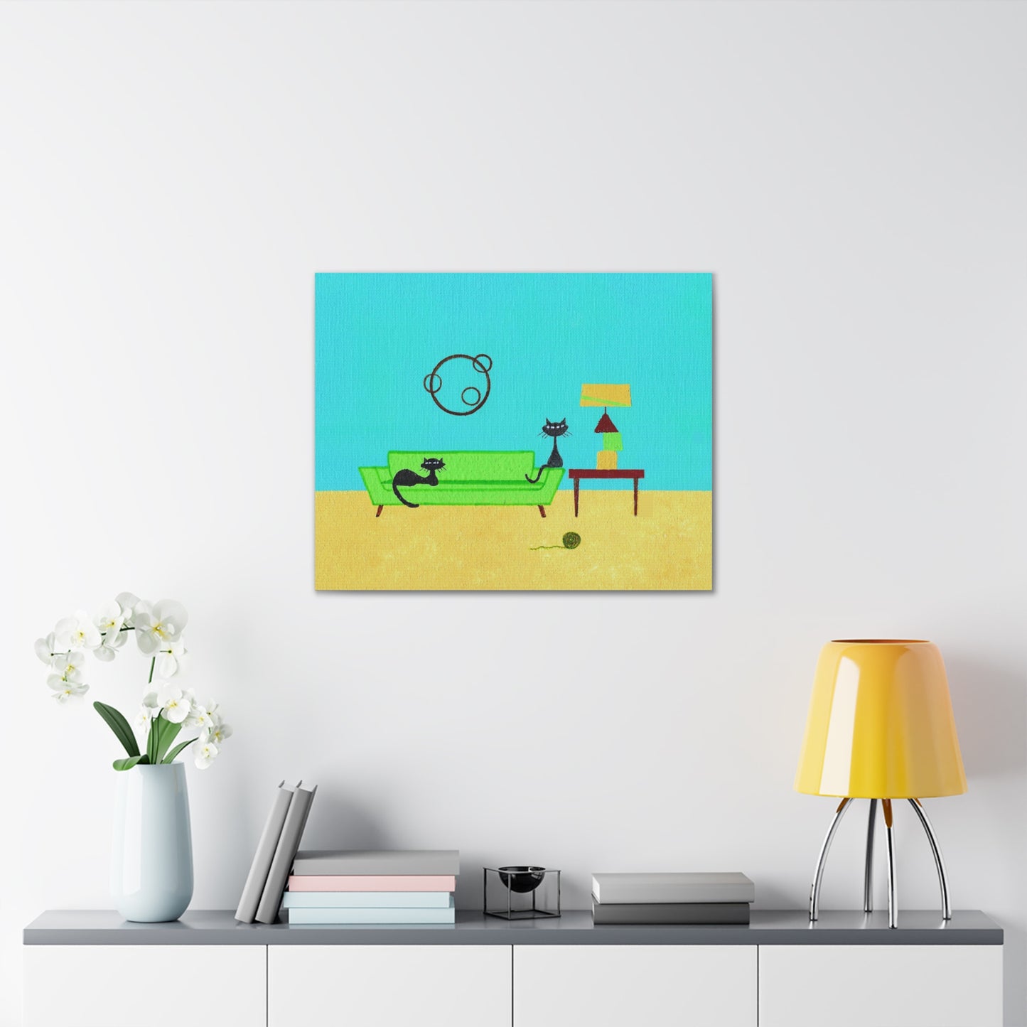 Yarn Kitties Vintage Inspired Canvas Print