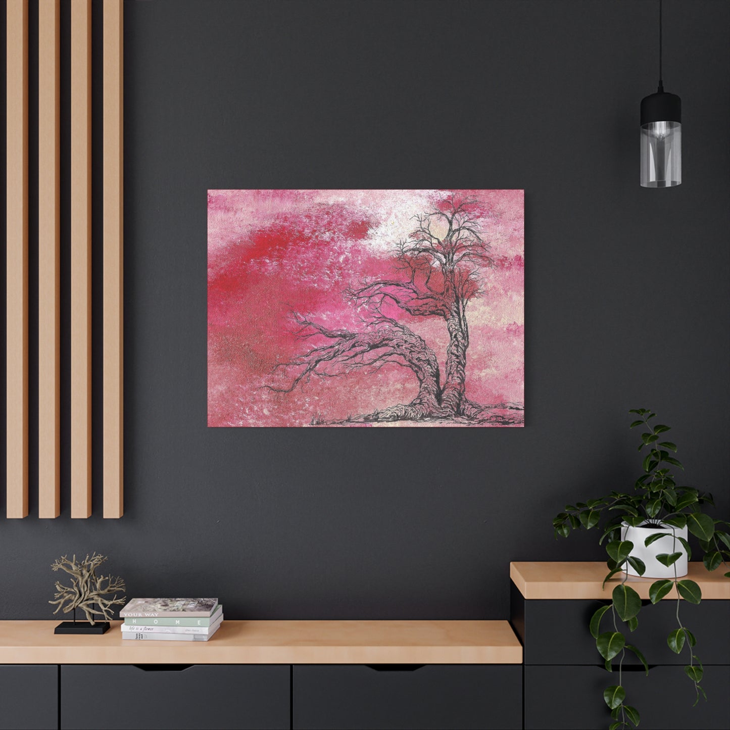 Titled "The Red Storm" Abstract On Canvas