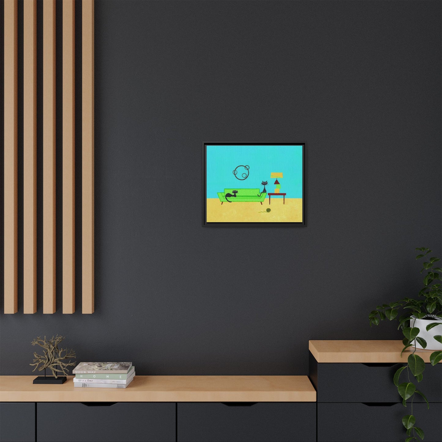 Yarn Kitties Vintage Inspired Framed Canvas Art